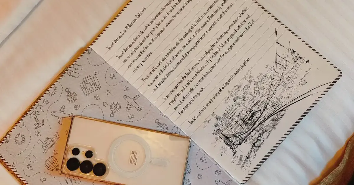 Materiel pour carnet de voyage